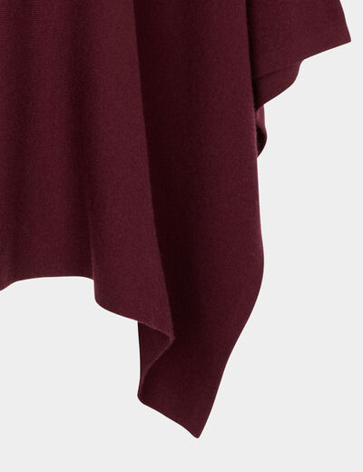 Cape avec col montant prune femme