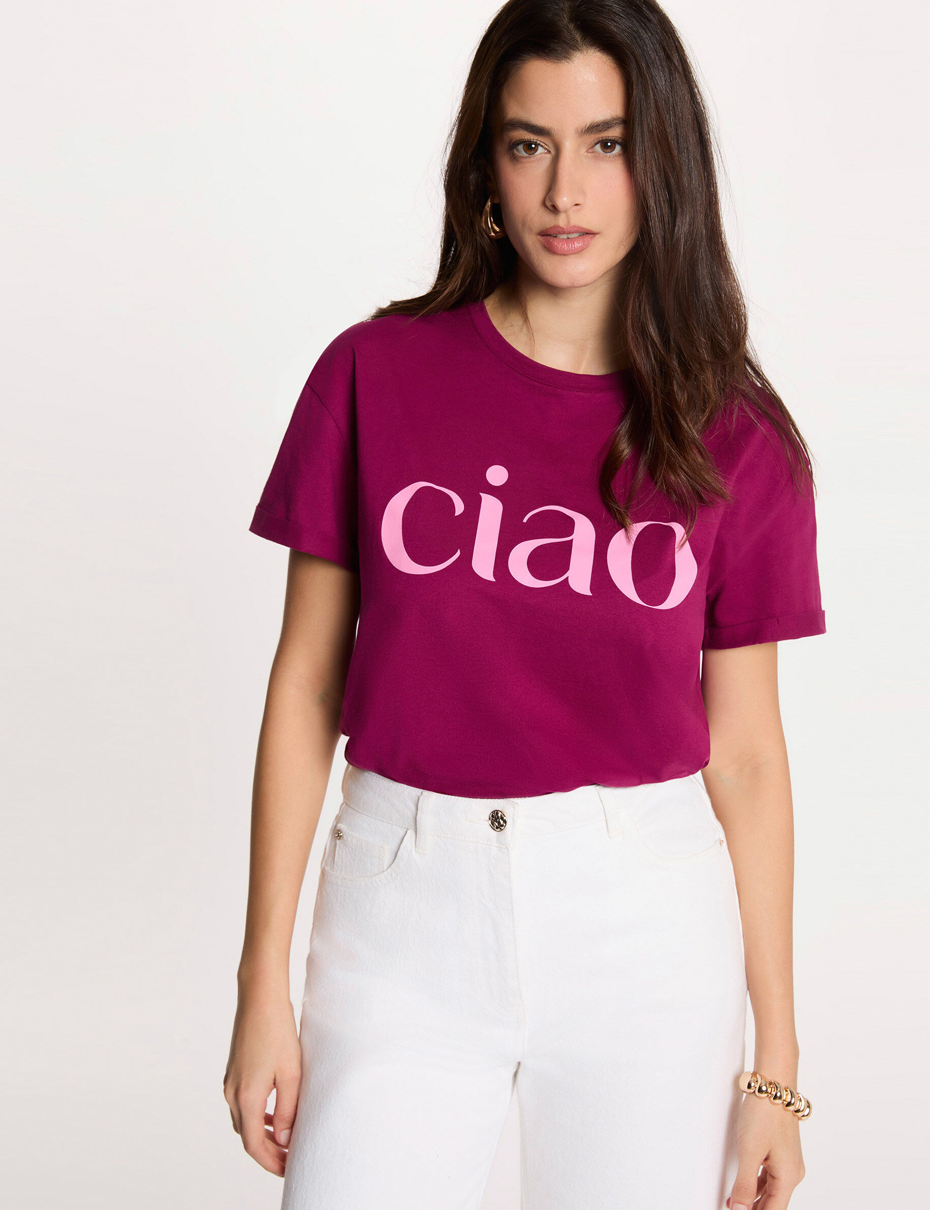 T shirt col rond femme - vue 1