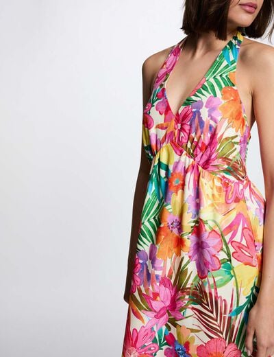 Robe fluide &agrave; motifs multicolore femme
