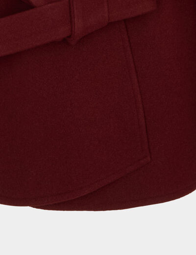 Cape ceintur&eacute;e bordeaux femme
