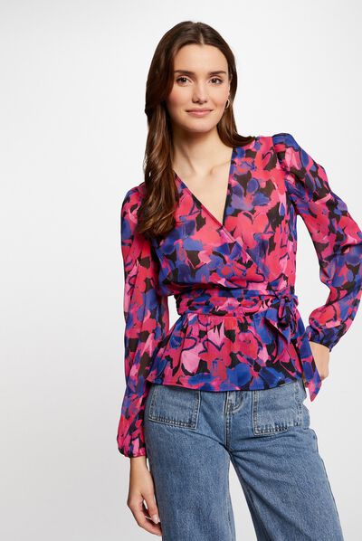 Top cache-coeur imprimé floral multico femme