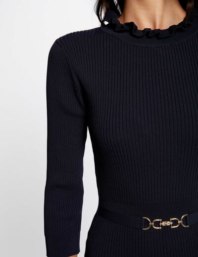 Robe pull ajustée avec ornement marine femme