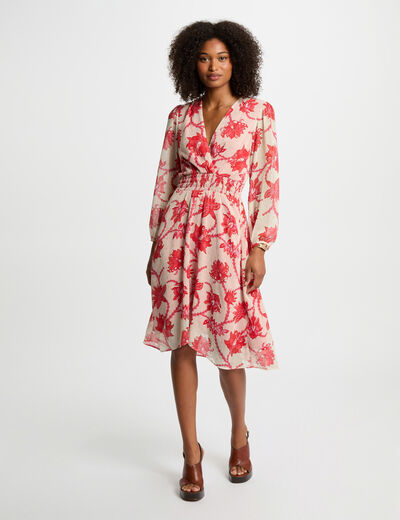 Robe &eacute;vas&eacute;e imprim&eacute;e multicolore femme