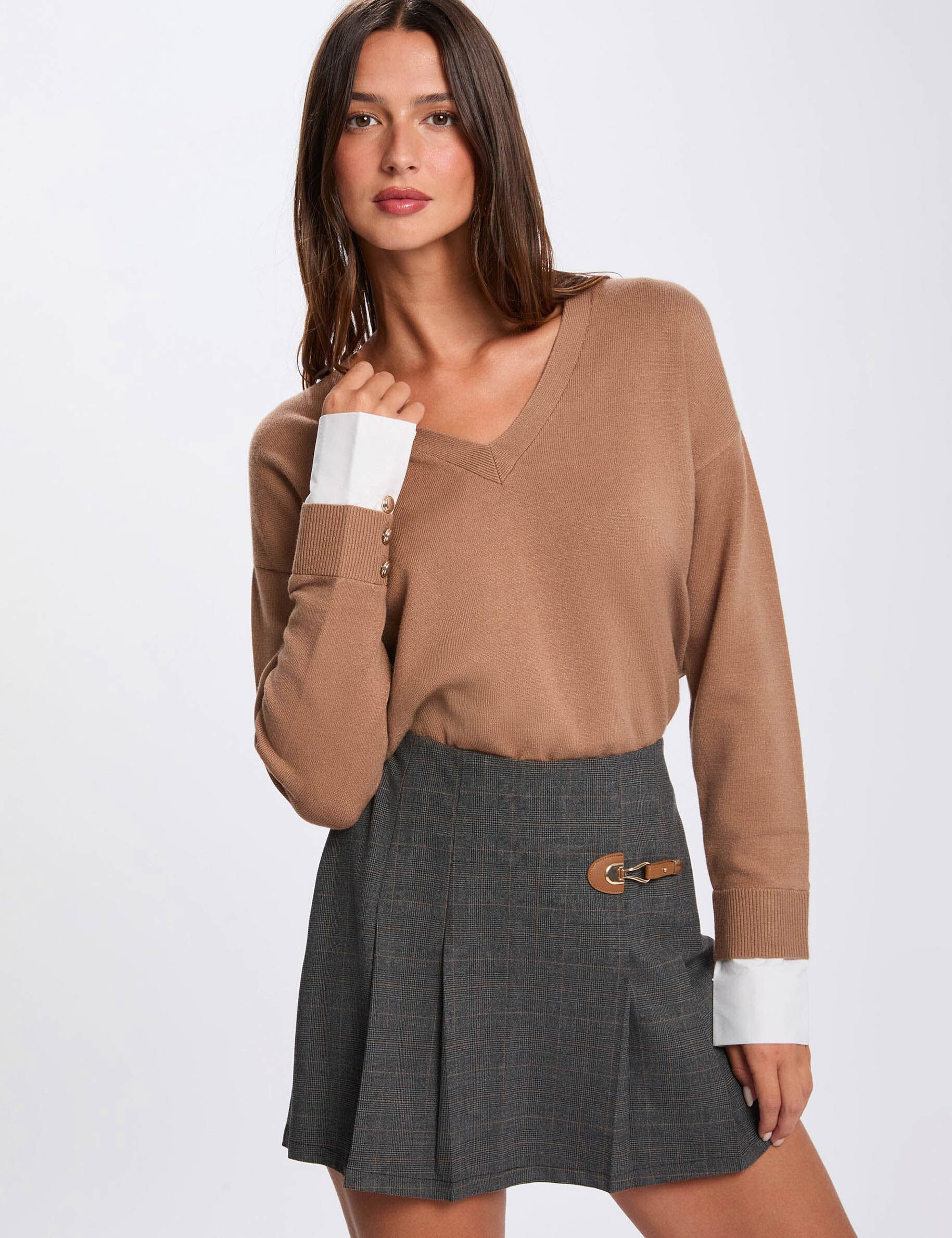 Pull col en V femme