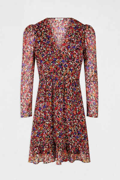 Robe droite fluide imprimé floral multico femme