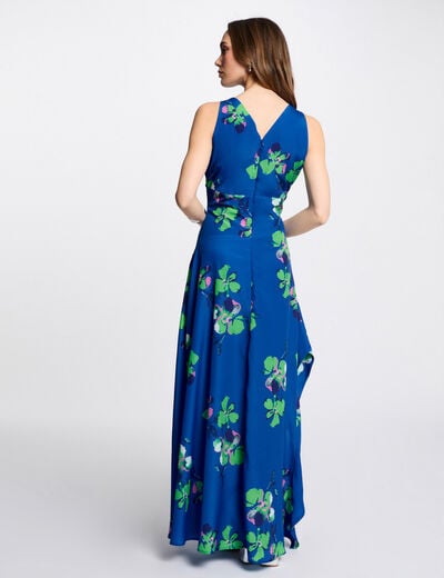 Robe longue droite imprimée multicolore femme