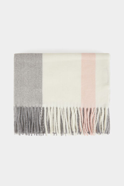 Écharpe à carreaux gris moyen femme