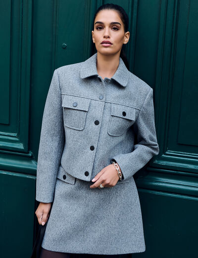 Veste Blouson Perfecto Morgan Gris - Taille 42 - Neuf Sans étiquettes - Pour Femme