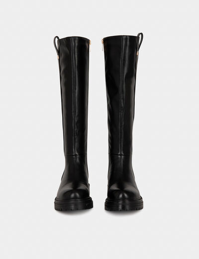 Botte similicuir noir femme