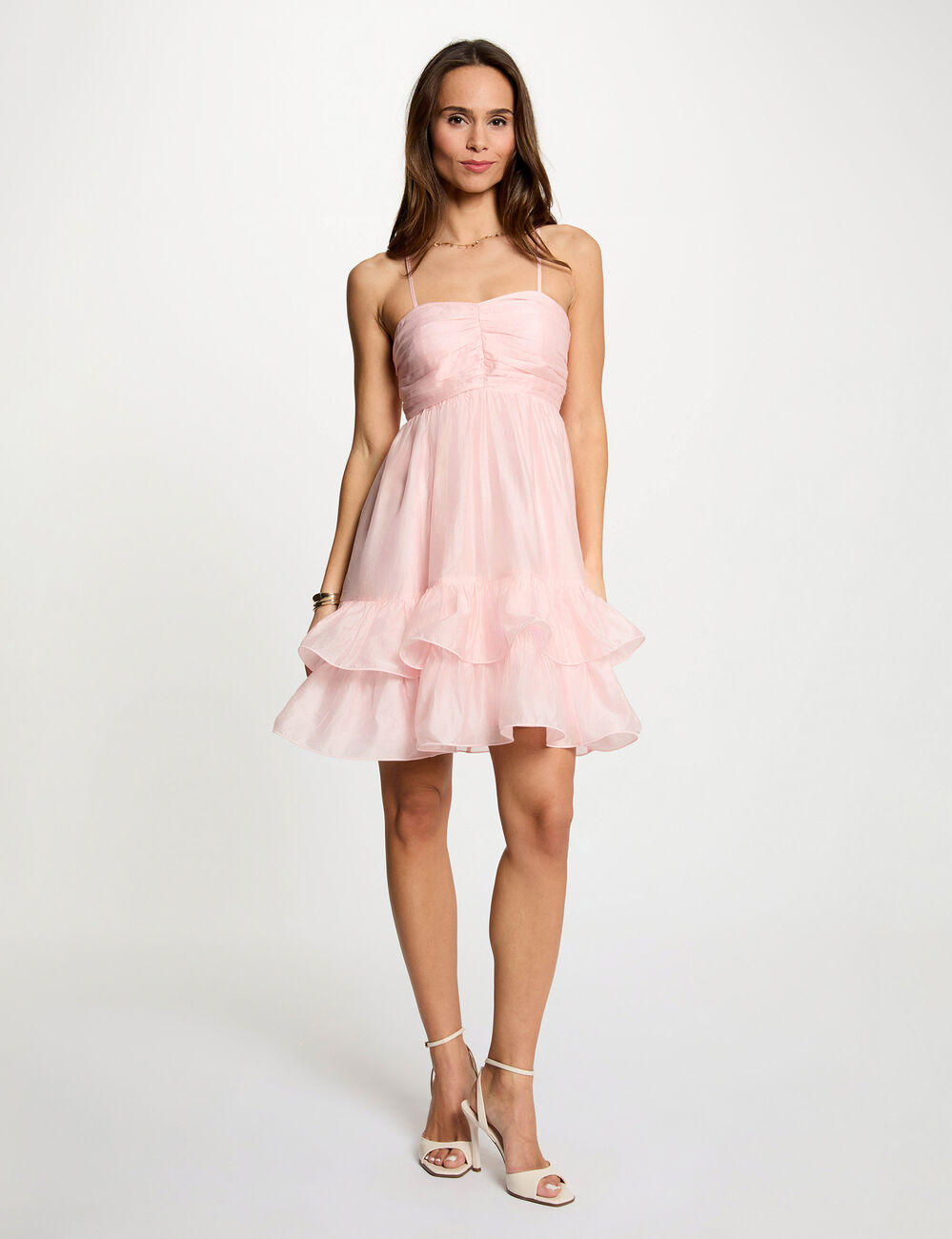 Robe courte en tulle rose pastel femme