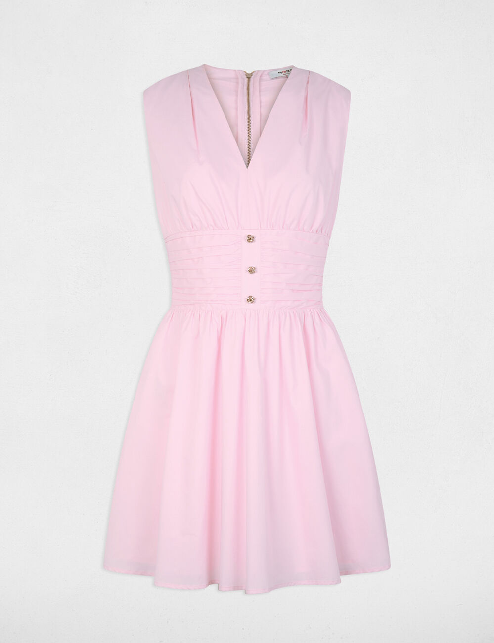 Robe courte col v rose femme