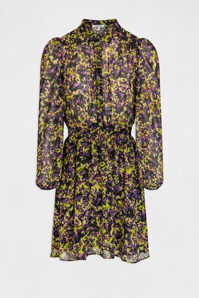 Robe cintrée imprimé abstrait multico femme