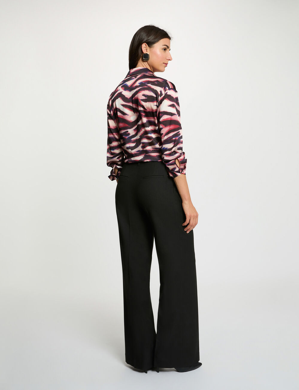 Chemise fluide col &agrave; revers multicolore femme