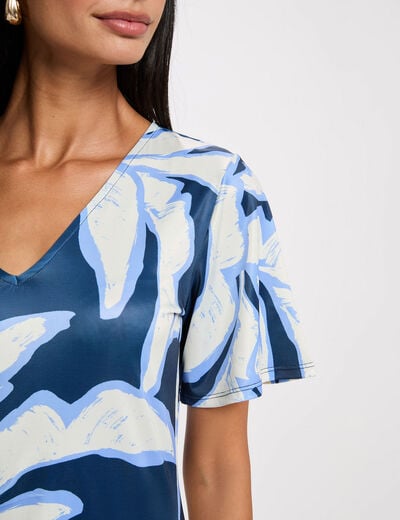 Robe asym&eacute;trique imprim&eacute;e multicolore femme