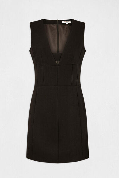 Robe droite sans manches noir femme