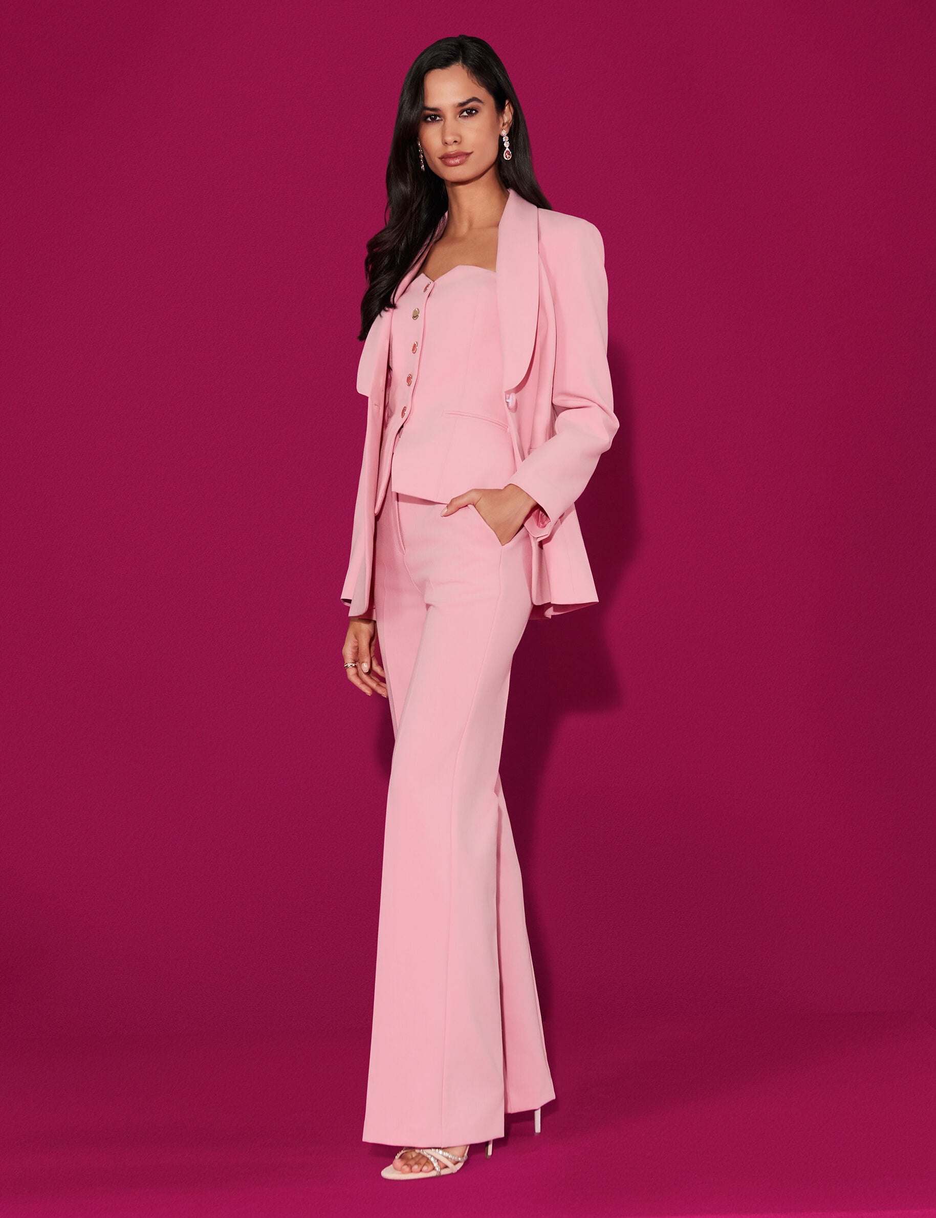 Pantalon flare taille haute femme