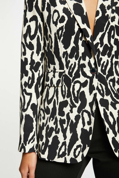 Veste cintrée imprimé animalier multico femme