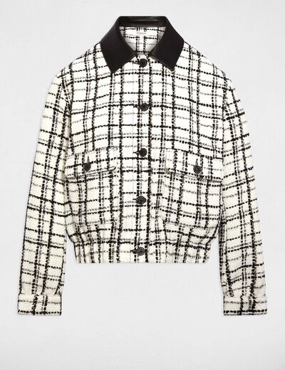 Veste oversize tweed multicolore femme
