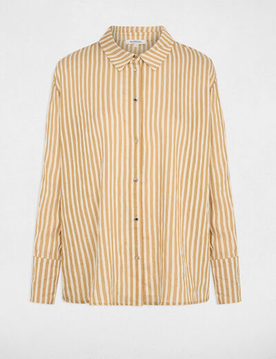 Chemise ray&eacute;e col &agrave; revers multicolore femme