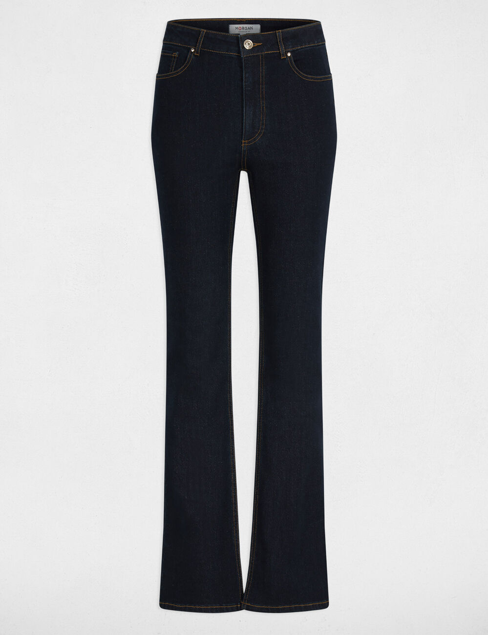 Jean bootcut taille haute denim brut femme