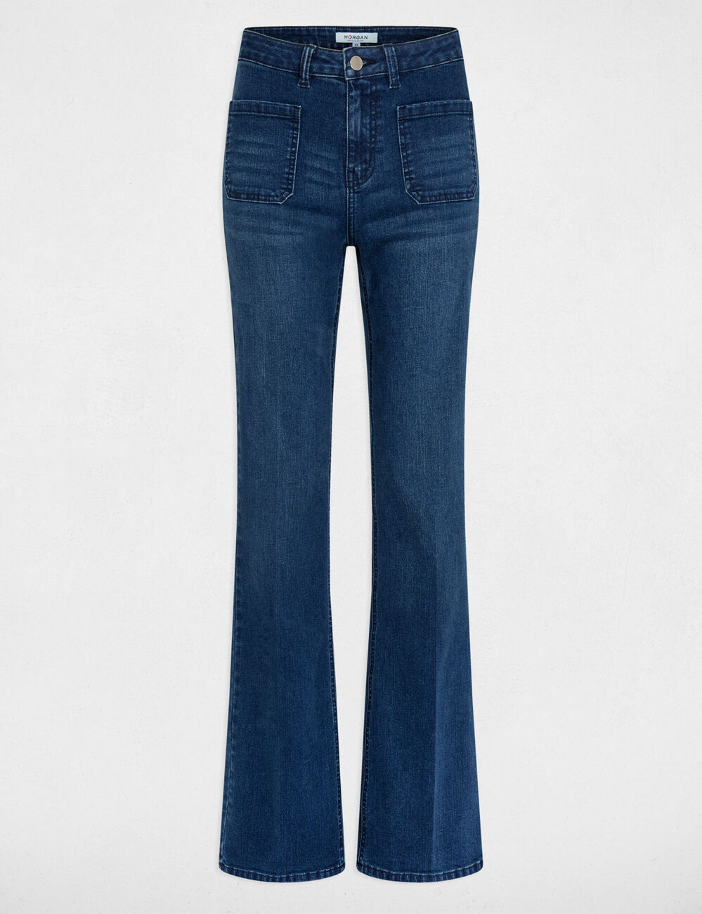 Jeans flare taille haute jean brut femme