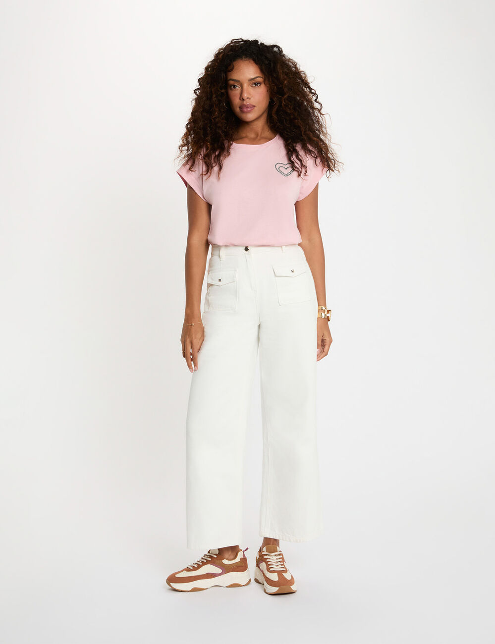 T-shirt manches courtes rose femme