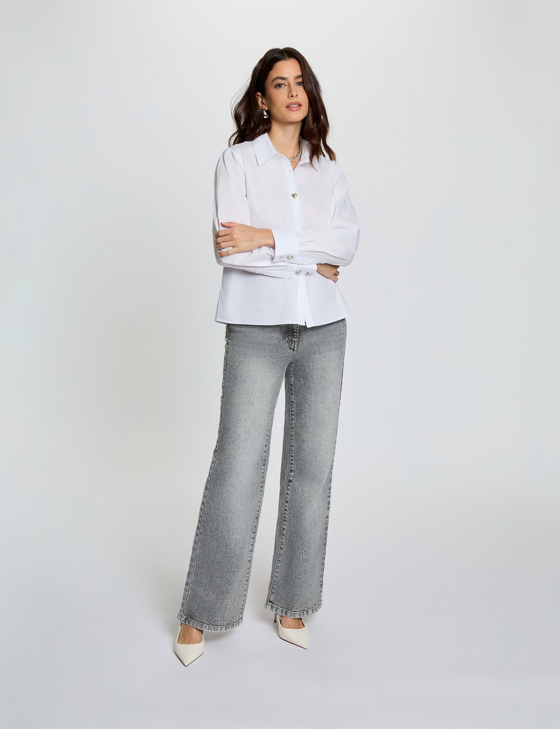 Jean large taille haute snow femme