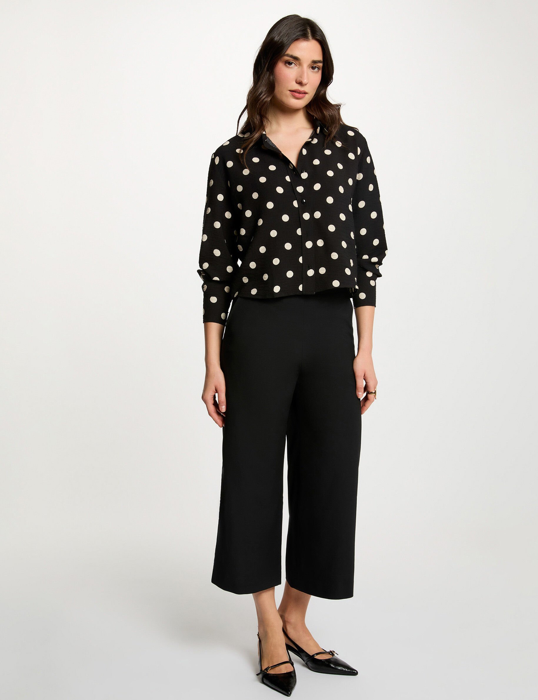 Pantacourt large taille haute femme - vue 1