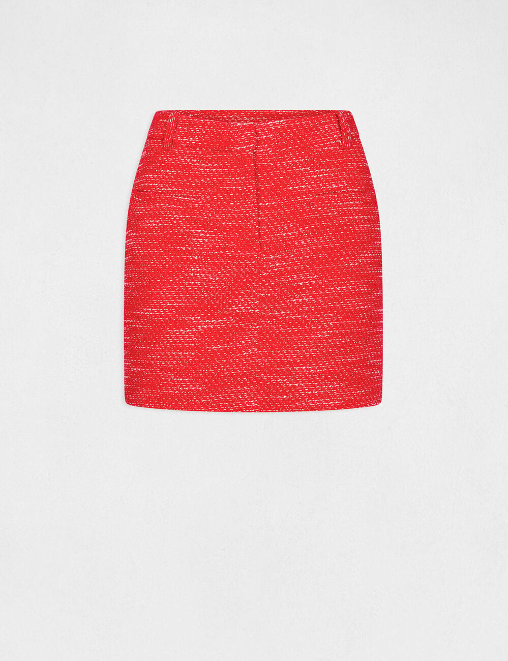 Jupe droite courte rouge femme