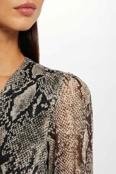 Robe évasée imprimé python multico femme