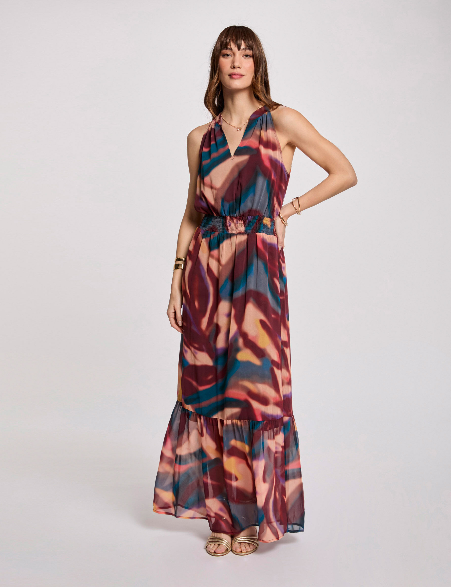 Robe longue droite imprimée - Morgan - Modalova