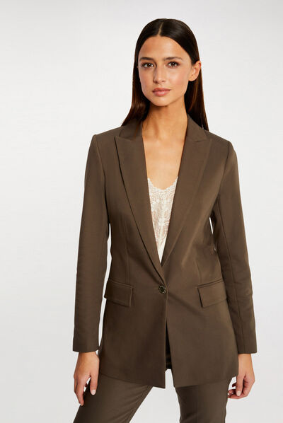 Veste city droite vert kaki femme