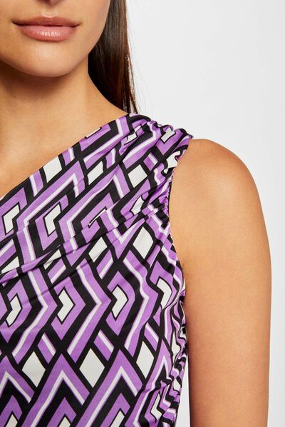 Débardeur asymétrique imprimé multico femme