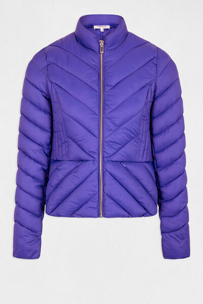 Doudoune droite zippée violet femme