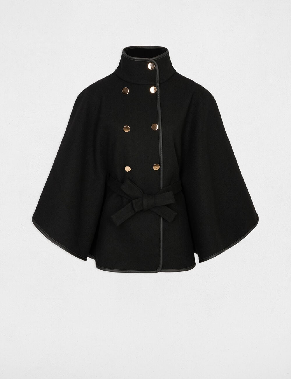 Poncho col montant noir femme