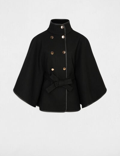 Poncho col montant noir femme