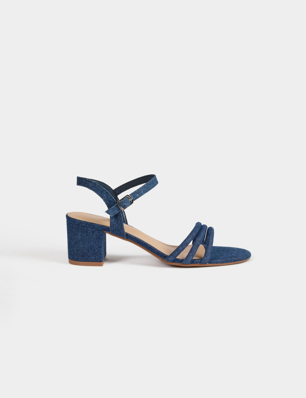 Claquettes en jean denim brut femme
