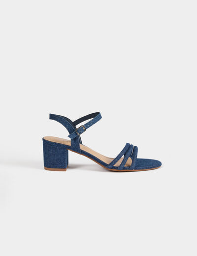 Claquettes en jean denim brut femme
