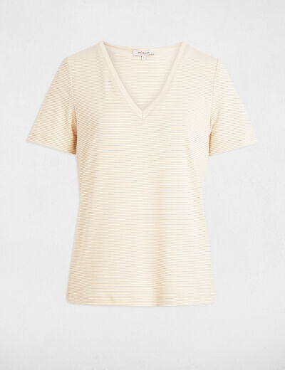 T-shirt manches courtes ecru femme