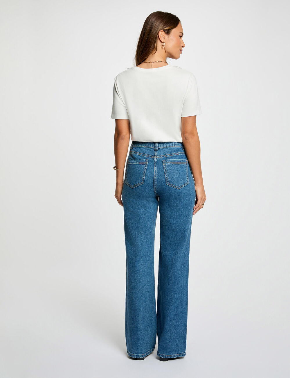 T-shirt volants blanc femme