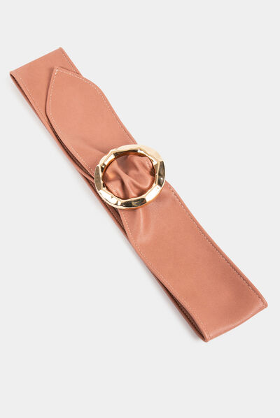 Ceinture avec boucle ronde vieux rose femme