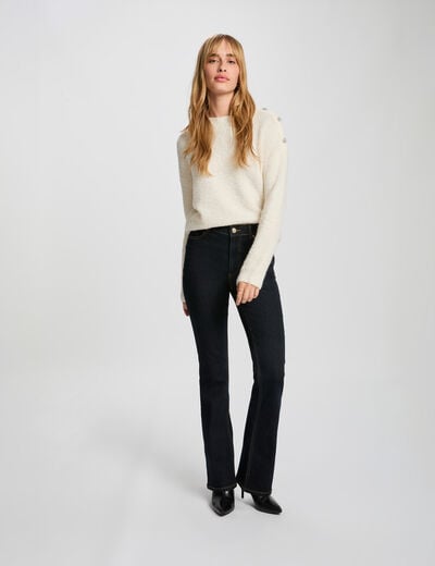 Jean bootcut taille haute denim brut femme