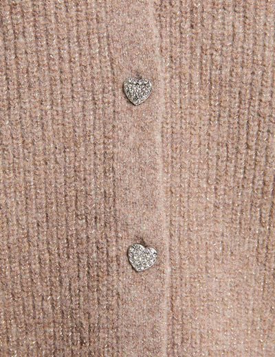 Gilet col en V beige moyen femme