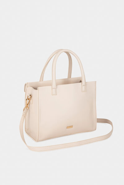 Sac avec rabat matelassé ecru femme