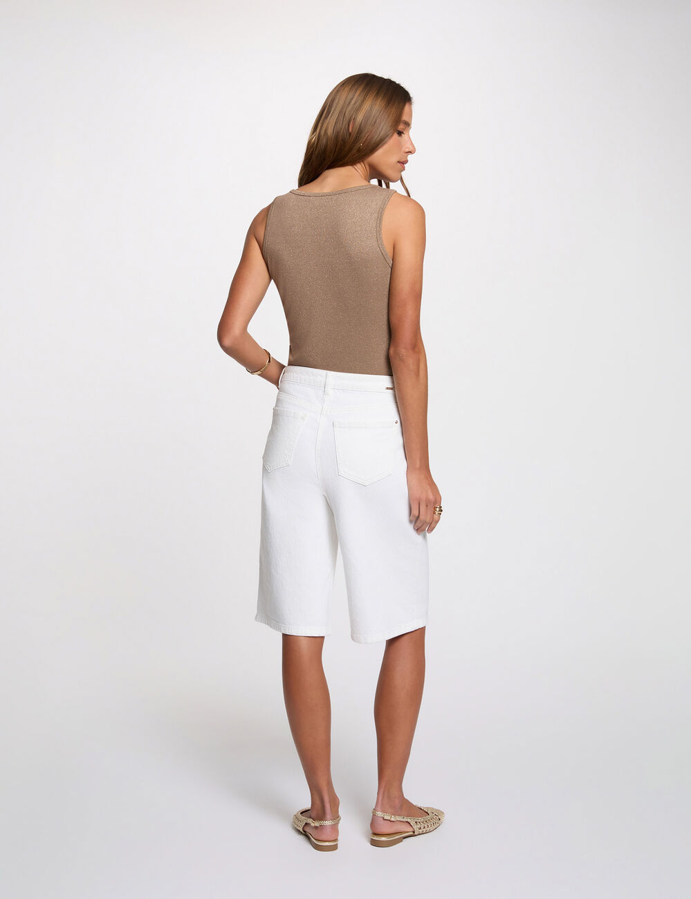 D&eacute;bardeur cintr&eacute; col v taupe femme