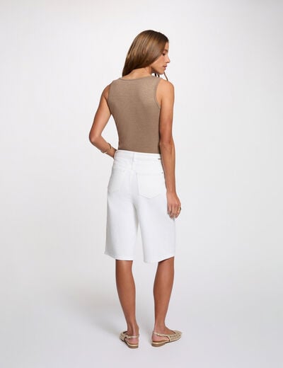 D&eacute;bardeur cintr&eacute; col v taupe femme