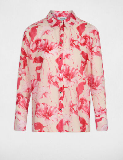 Chemise col &agrave; revers multicolore femme