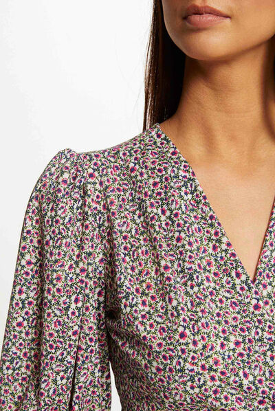 T-shirt manches 3/4 imprimé floral multico femme