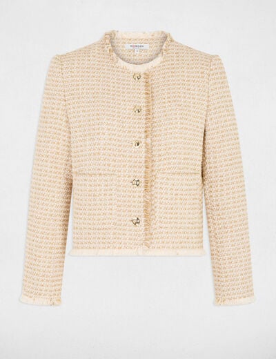 Veste tweed cropped multicolore femme