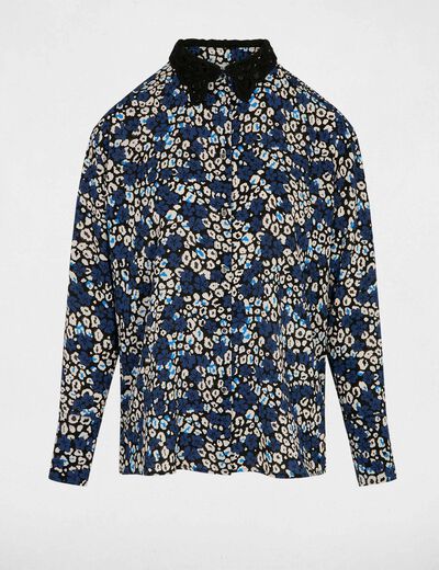 Chemise fluide imprim&eacute;e multicolore femme